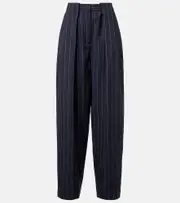 [Stella McCartney] Stella McCartney Pinstripe wool tapered pants AU 6 blue