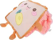 Alipis Toast Bread Plush Pillow with Cozy Blanket Versatile Food Plush for Adults for Cars Offices Home Naps Reversible Design Pillow Present