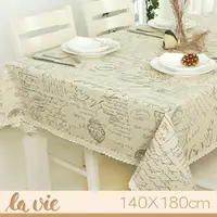 在飛比找momo購物網優惠-【La Vie】歐式字母蕾絲桌布桌巾(140*180cm)