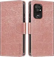 [Shantime] Leather Wallet Case Compatible with Doro 8200 Plus, Colorful Flip Cover with Card Holders Magnetic Closure Full Protection Shell(Rose Gold)