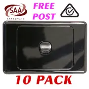 10 x 1 Gang BLACK Wall Switch - 2 Way Switching - Electrical Light Switch - SAA