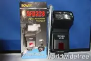 Bower SFD328 Digital AutoSlave Flash Deluxe 7 pc. Kit w/Diffuser &AA Battery/Chr