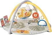 Taf Toys Savannah 360° Activity Gym with Music & Light & 20 Playful Activities, Thickly Padded with Soft Mat and a Unique “Crinkle Toy” for a Variety of Body Positioning for Newborn and Up