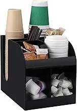 Oztwel Cup Station Organizer, Coffee Condiment Organizer, Coffee Cup Dispenser Lid Holder for Counter, Acrylic Paper Cup Organizer for K Cup, Coffee Pods, Syrup, and Stirrer