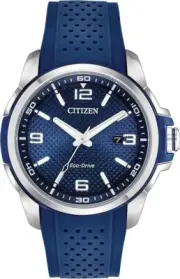 Citizen Men's Eco-Drive Weekender Watch in Stainless Steel Blue Strap