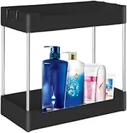 Under Sink Organizer - 2 Tier Cabinet Box, Stainless Steel Storage Rack | Multi-purpose bathroom vanity shelf, with hollow out design at the bottom, our organizer improves ventilation and prevents