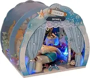 Tiny House Kit - Tiny Sea Tunnel House | Sea Tunnel House Model with Furniture LED Light, Creative Furniture Art | Miniature Decoration, Miniature House Kit Miniature House for