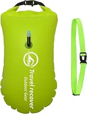 Open Water Swim Buoy – Bright Floating Dry Bag | Lightweight Adjustable Swim Float, Large Swimming Buoy for Training, Waterproof Dry Pouch for Keys and Phone, Gear for Secure Buoyancy