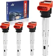 Ignition Coil Pack Replacement for Audi A3 A4 A5 A6 A7 Q5 Q7 SQ5 S4 S5 TT TTS R8 Volkswagen VW CC Jetta Tiguan Passat Golf MK5 GTI MK6 Rabbit 2.0T 3.0T Replace UF529 06E905115E Set of 4