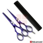 Purple Hair Cutting Scissors Set Beard Mustache Styling Thinning Shears Trimming