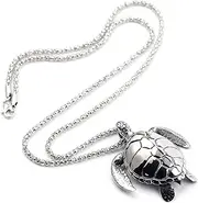 [PikaLF] Turtle Necklace for Men, Sea Turtle Pendant Necklace with 23.6” Chain, Viking Turtle Totem Pendant, Gothic Turtle Amulet Necklace, Punk Turtle Jewelry for Men Boys