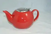 Certified International Personal Ceramic Teapot With Infuser Red Blue or Green