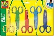 SES Creative 00839 Zigzag scissors, Yellow, Red, Green, Blue, Light Blue