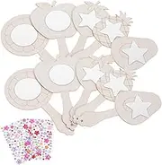 Gatuida Mini Wooden Hand Mirror Boys and Girls Diy Craft for Birthday Party Supplies Unfinished Princess Mirror Art Painting