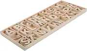 HANABASS 1 Set Wooden Alphabet Letter Set with Storage Tray Mini Unfinished Wood Slices for Creative DIY Crafts Montessori and Preschool Homeschool Supplies