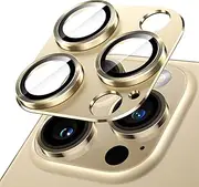 JETech Camera Lens Protector for iPhone 14 Pro 6.1-Inch and iPhone 14 Pro Max 6.7-Inch, Full Coverage 9H Tempered Glass Ring Cover, Matte Metal Plate, Case Friendly, 1-Pack (Gold)