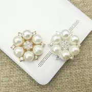 10pcs/lot Flatback Crystal Pearls Buttons Round Flower Cluster Rhinestones Sewin