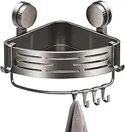 Corner Shower RackSuction Cups,Wall Mounted Storage Rack Suction Cup Shower Shelf | Corner Shelf Removable Large Capacity Organizer Basket for Bathroom