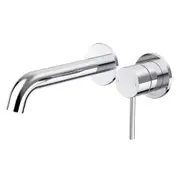 Caroma Liano II Wall Basin / Bath 175mm Mixer - 2 x Round Cover Plates - (Body & Trim) - Lead Free Chrome 96344C6AF