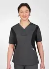 MOBB 424T Active Flexi V-Neck Scrub Top - Charcoal - Large