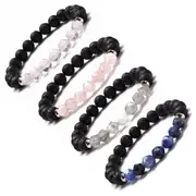 Geometric Crystal, Gemstone and Lava Stone Aromatherapy Essential Oil Diffuser Bracelets - Mother’s Day Gift Idea