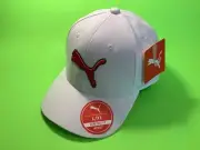 PUMA Stretch Fit Adult Hat Size L/XL White w/Red, Green