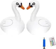 Byttlerom Floating Pool Lights Swan RGB Dimmable Solar Swan Pool Lights for Pool Yard Wedding Decor