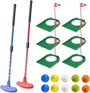 Shu-Ran Mini Golf Game, Build Your Own Course at Home, The Office or On The Green, Includes 6 Pack Putting Cups with Flags, 2 Pack Mini Golf Clubs and 10 Pack Foam Golf Balls