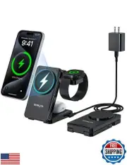 Wireless Charger Charging Station for Apple: 3 in 1 Wireless Charger Multiple