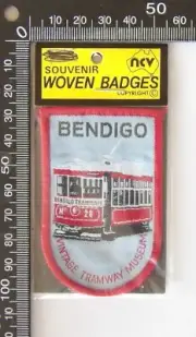 VINTAGE TRAMWAY MUSEUM BENDIGO VICTORIA SOUVENIR PATCH WOVEN CLOTH SEW-ON BADGE