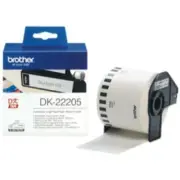 Brother Genuine DK-22205 Continuous Paper Label Roll Black on White, 62mm wide,