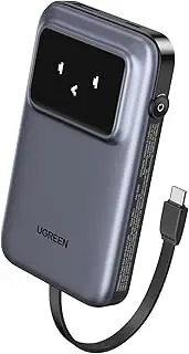 UGREEN Uno Power Bank with Built-in USB-C Cable 10000mAh Battery Pack PD 30W Fast Charging Portable Charger with TFT Display for iPhone 16 Pro Max/15, Galaxy S24 Ultra/S23, Pixel 9 Pro, iPad, AirPods