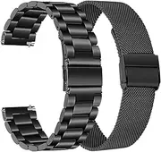 [TRUMiRR] Band Sets for Fossil Men's Gen 5 Carlyle/Gen 5 Garrett Smart Watch, 22mm Solid Stainless Steel Metal + Mesh Loop Strap Quick Release Watchband for Fossil Men's Gen 4 Explorist HR