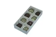 My Decorations 50 Pack Of White Card Chocolate Sweet Soap Product Reatail Gift Box 8 Bay 3Cm Compartments Clear Slide On Lid 16X8x3cm Gift Boxes