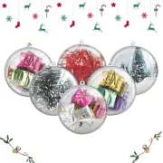 10/20PCS Christmas Ball Plastic Baubles Clear Fillable Xmas Tree Decor Ornament