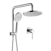 Decaura WELS 9" Rain Shower Head Set with Single Shower Mixer Brass Gooseneck Shower Rail 2in1 Shower Combo