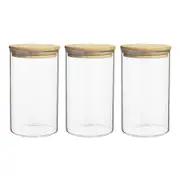 3pc Ecology Pantry Round Glass Storage Canisters