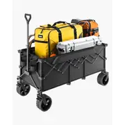 VEVOR Extended Folding Wagon Carts 300L&450LB Heavy Duty Collapsible Garden Cart