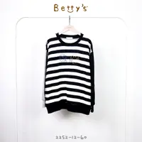 在飛比找蝦皮商城優惠-betty’s貝蒂思(25)細條紋落肩長袖T-shirt(黑