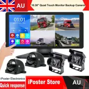10.36" Quad Touch Screen DVR Monitor Screen Backup Camera For Vans Truck Tractor