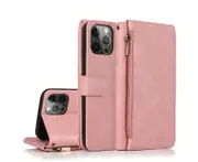 Leather Wallet Case for Iphone 12 Pro Folio Flip Cover with Card Holder Slots-Rose Gold