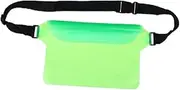 [BRIGHTFUFU] Waist Bag PVC Case with Adjustable Design Snowproof Dirtproof Sandproof Super Lightweight for Beach Swimming Boating Fishing Green