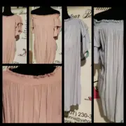 Round Neck Loss Fit Blouse Pink Or Sky Blue