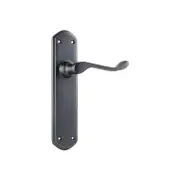 Tradco Windsor Lever Door Handle on Shouldered Backplate Antique Copper
