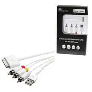 Aerpro 1.5M Audio Video Cable Iphone/Ipod, 3 Rca, Usb Output - APL35