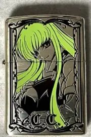 Zippo Oil Lighter Code Geass C.C. Silver Brass Color Limited Japan Anime