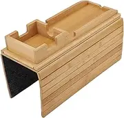 Haofy Sofa Arm Tray Double Sided Wooden Foldable Couch Armrest Table Removable Anti Slip Design for Drinks Snacks Laptops Remote Storage 13.4x16.1in