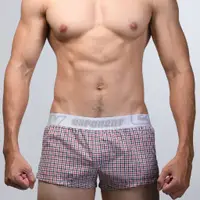 在飛比找蝦皮商城優惠-eXPONENT 格紋 純棉 男 平織平口褲 (3D內襯) 