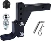 TRAILER 10" Adjustable 4 Level Trailer Drop Hitch Ball Mount Tow With Ball And Lock For 2"(50mm ball pin)