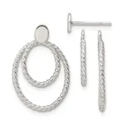Sterling Silver W/2 Oval Jackets Button Post Earrings